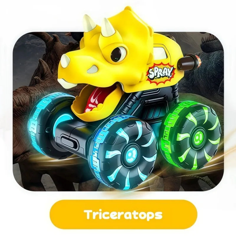 Children Press Inertial Lights Dinosaur Cars Toys Monster Cars Glow Inertial Sliding Holiday Gifts