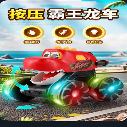 Children Press Inertial Lights Dinosaur Cars Toys Monster Cars Glow Inertial Sliding Holiday Gifts