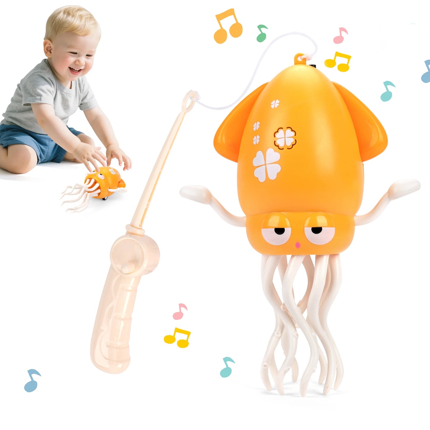 2025 New Electric Dancing Squid Toys Crawling Dancing Automatic Obstacle Avoidance Octopus Sensor Toy With LED Lights & Music
