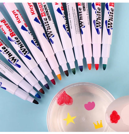 8/12Colors Magical Painting Floating Whiteboard Makers Pen Water Color Floating Pen Children's Early Education Toy Art Supplies