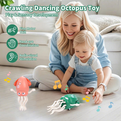 2025 New Electric Dancing Squid Toys Crawling Dancing Automatic Obstacle Avoidance Octopus Sensor Toy With LED Lights & Music