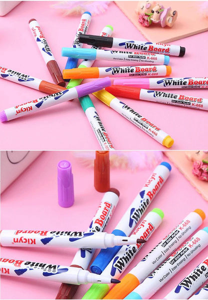 8/12Colors Magical Painting Floating Whiteboard Makers Pen Water Color Floating Pen Children's Early Education Toy Art Supplies