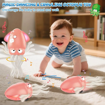 2025 New Electric Dancing Squid Toys Crawling Dancing Automatic Obstacle Avoidance Octopus Sensor Toy With LED Lights & Music