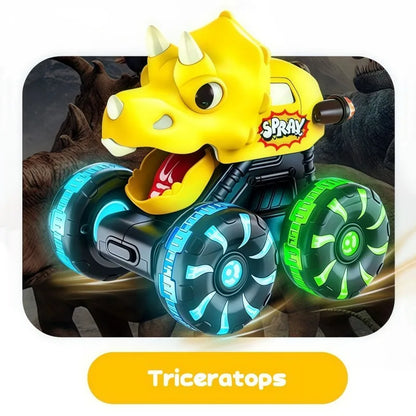 Children Press Inertial Lights Dinosaur Cars Toys Monster Cars Glow Inertial Sliding Holiday Gifts