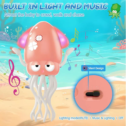 2025 New Electric Dancing Squid Toys Crawling Dancing Automatic Obstacle Avoidance Octopus Sensor Toy With LED Lights & Music