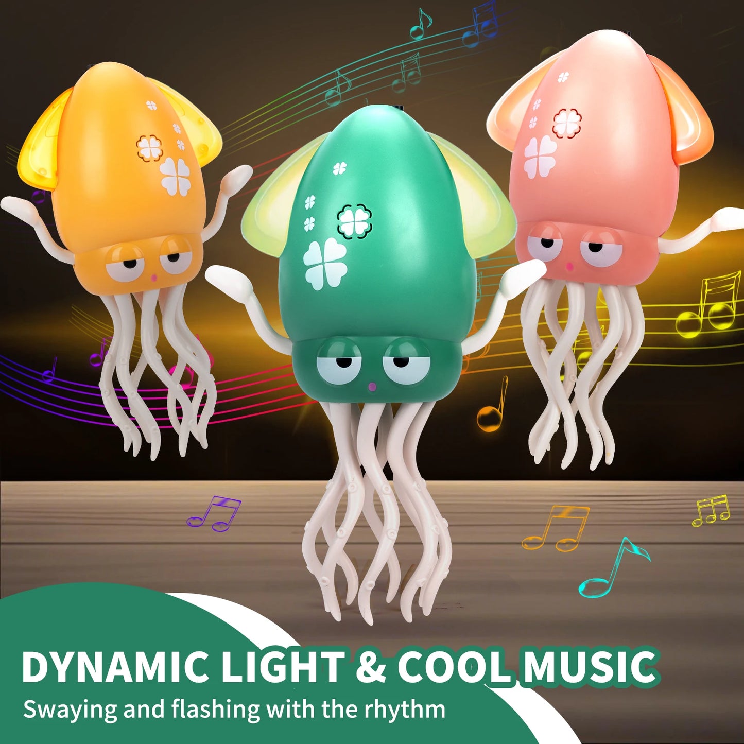 2025 New Electric Dancing Squid Toys Crawling Dancing Automatic Obstacle Avoidance Octopus Sensor Toy With LED Lights & Music