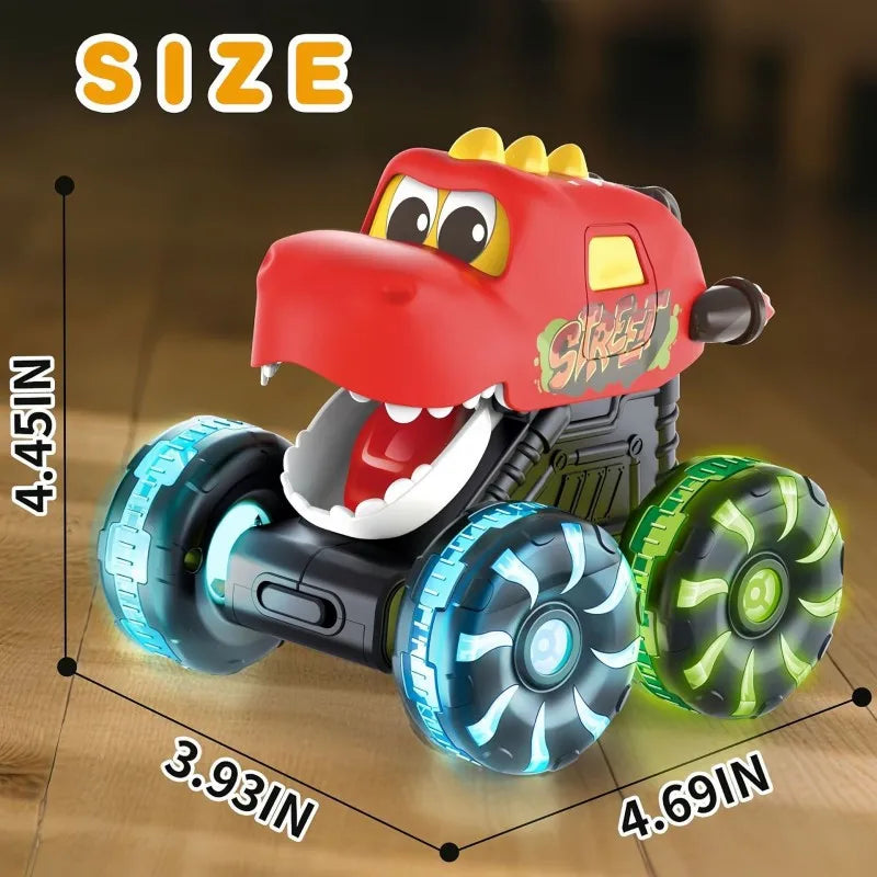 Children Press Inertial Lights Dinosaur Cars Toys Monster Cars Glow Inertial Sliding Holiday Gifts