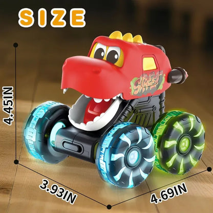 Children Press Inertial Lights Dinosaur Cars Toys Monster Cars Glow Inertial Sliding Holiday Gifts