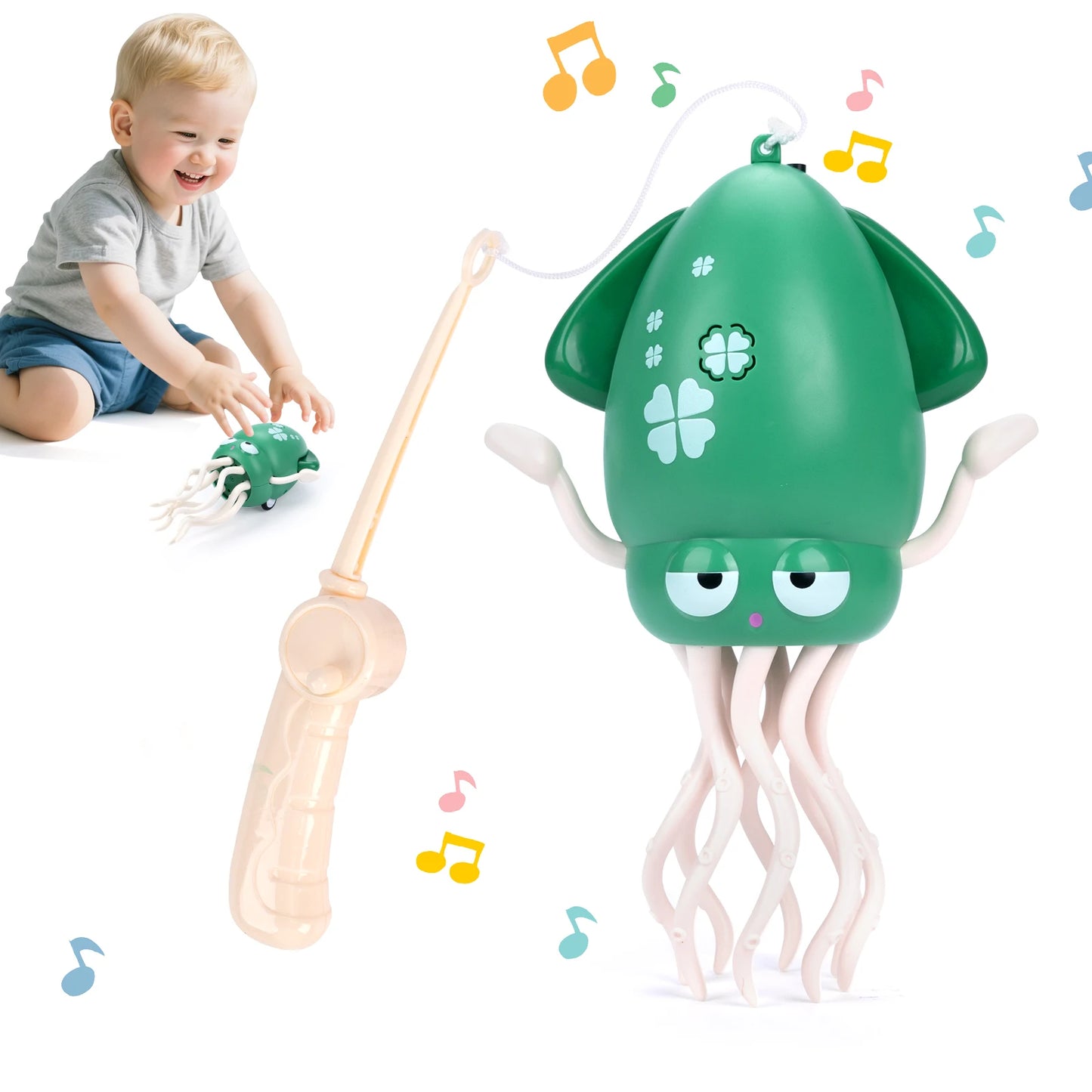 2025 New Electric Dancing Squid Toys Crawling Dancing Automatic Obstacle Avoidance Octopus Sensor Toy With LED Lights & Music