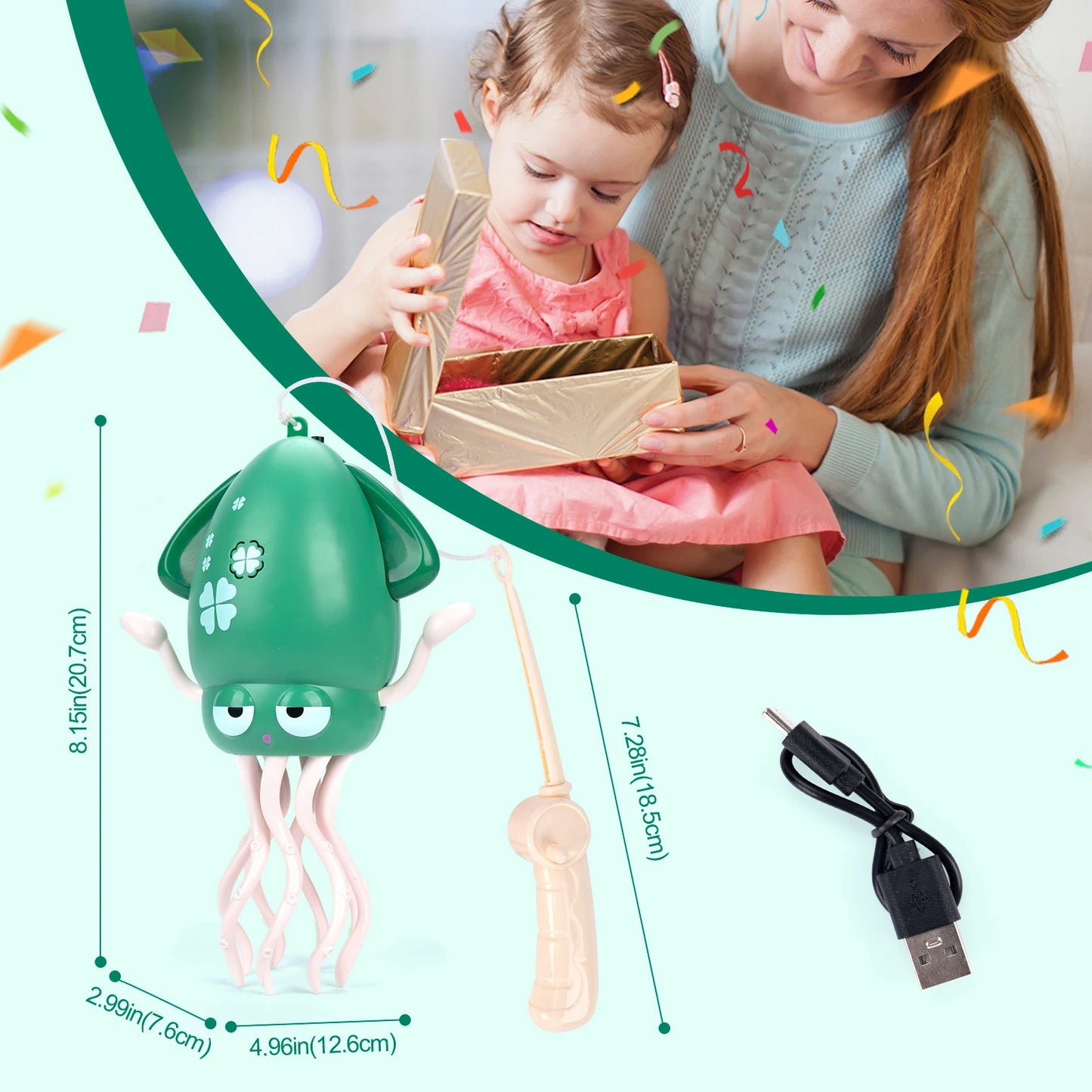 2025 New Electric Dancing Squid Toys Crawling Dancing Automatic Obstacle Avoidance Octopus Sensor Toy With LED Lights & Music