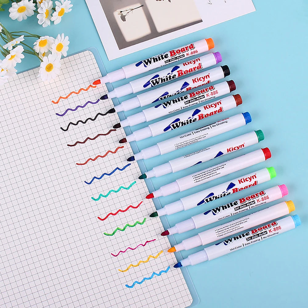 8/12Colors Magical Painting Floating Whiteboard Makers Pen Water Color Floating Pen Children's Early Education Toy Art Supplies