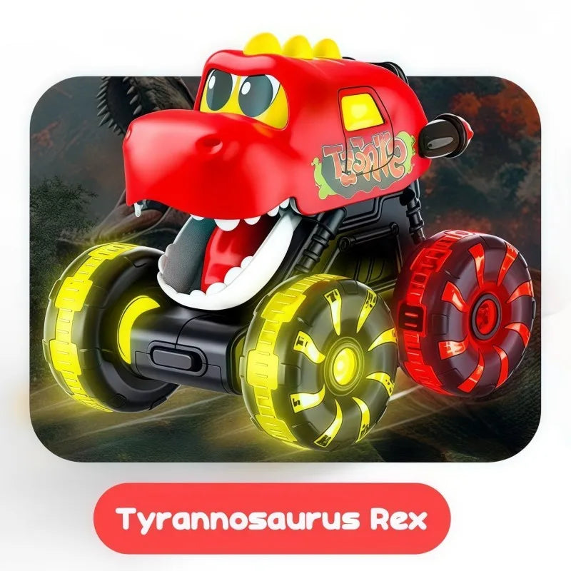 Children Press Inertial Lights Dinosaur Cars Toys Monster Cars Glow Inertial Sliding Holiday Gifts