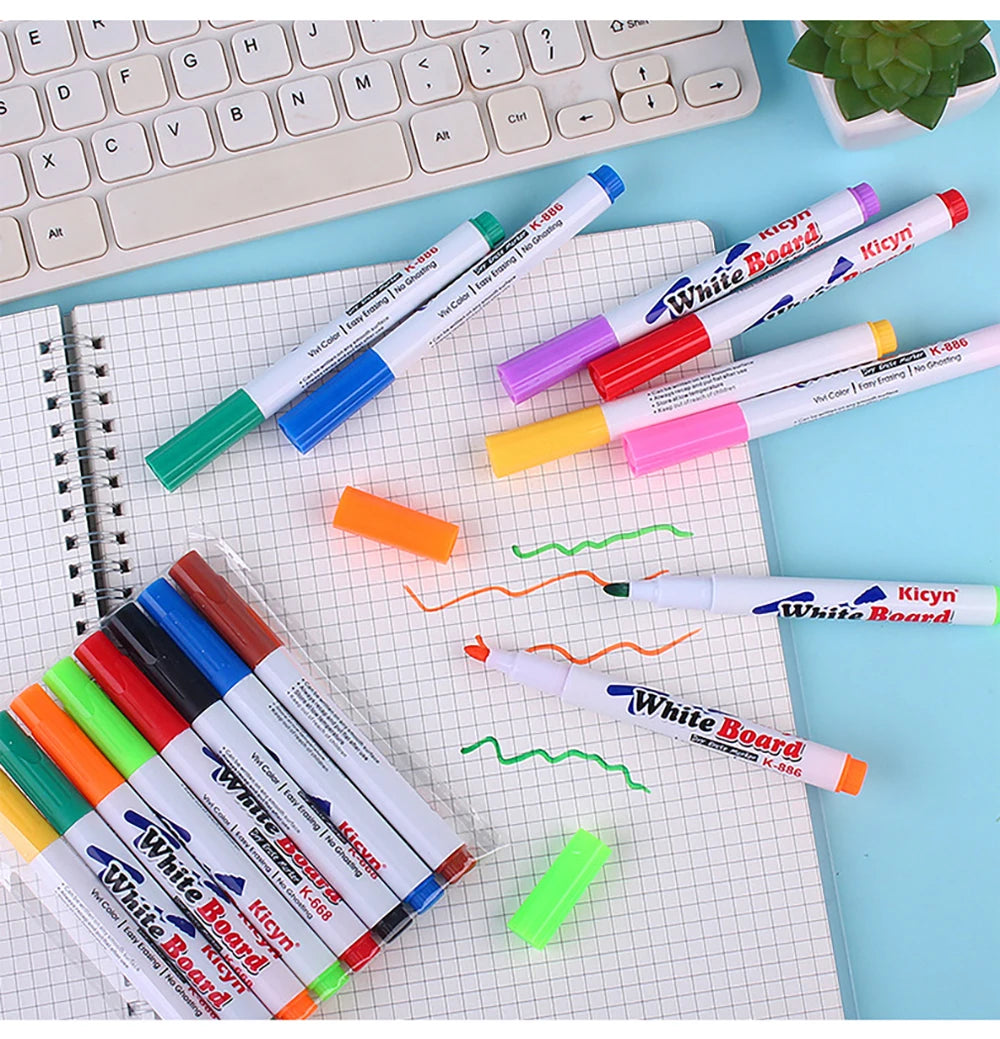 8/12Colors Magical Painting Floating Whiteboard Makers Pen Water Color Floating Pen Children's Early Education Toy Art Supplies