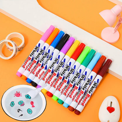 8/12Colors Magical Painting Floating Whiteboard Makers Pen Water Color Floating Pen Children's Early Education Toy Art Supplies