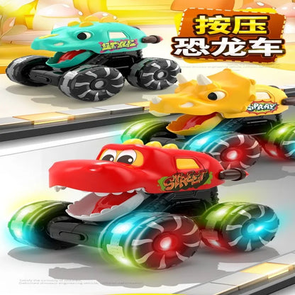 Children Press Inertial Lights Dinosaur Cars Toys Monster Cars Glow Inertial Sliding Holiday Gifts