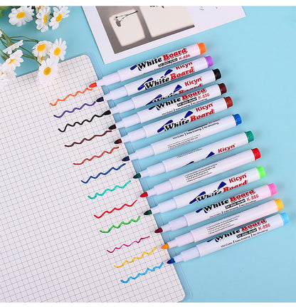 8/12Colors Magical Painting Floating Whiteboard Makers Pen Water Color Floating Pen Children's Early Education Toy Art Supplies